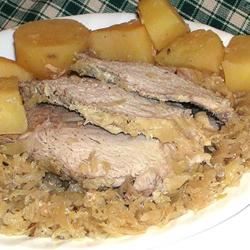 Slow Cooker Pork Roast with Sauerkraut and Potatoes