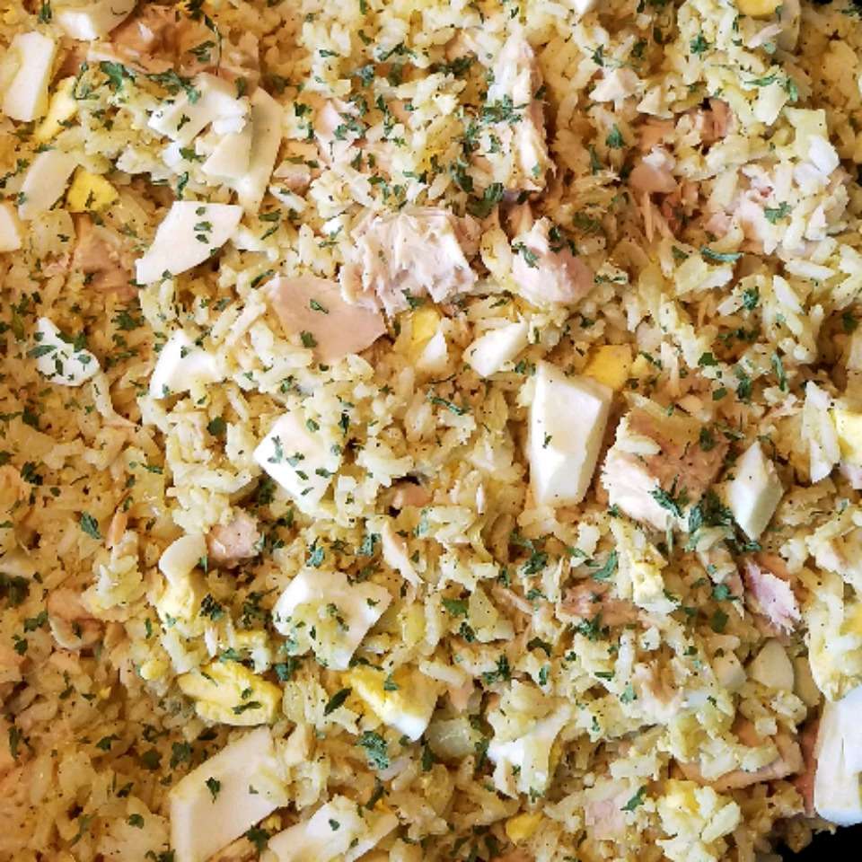 Smoked Fish and Rice Frittata
