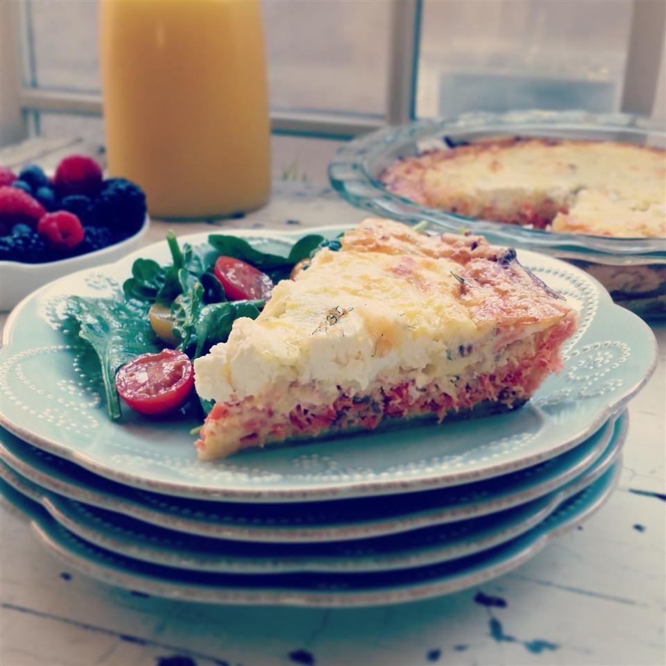 Smoked Salmon and Cream Cheese Quiche
