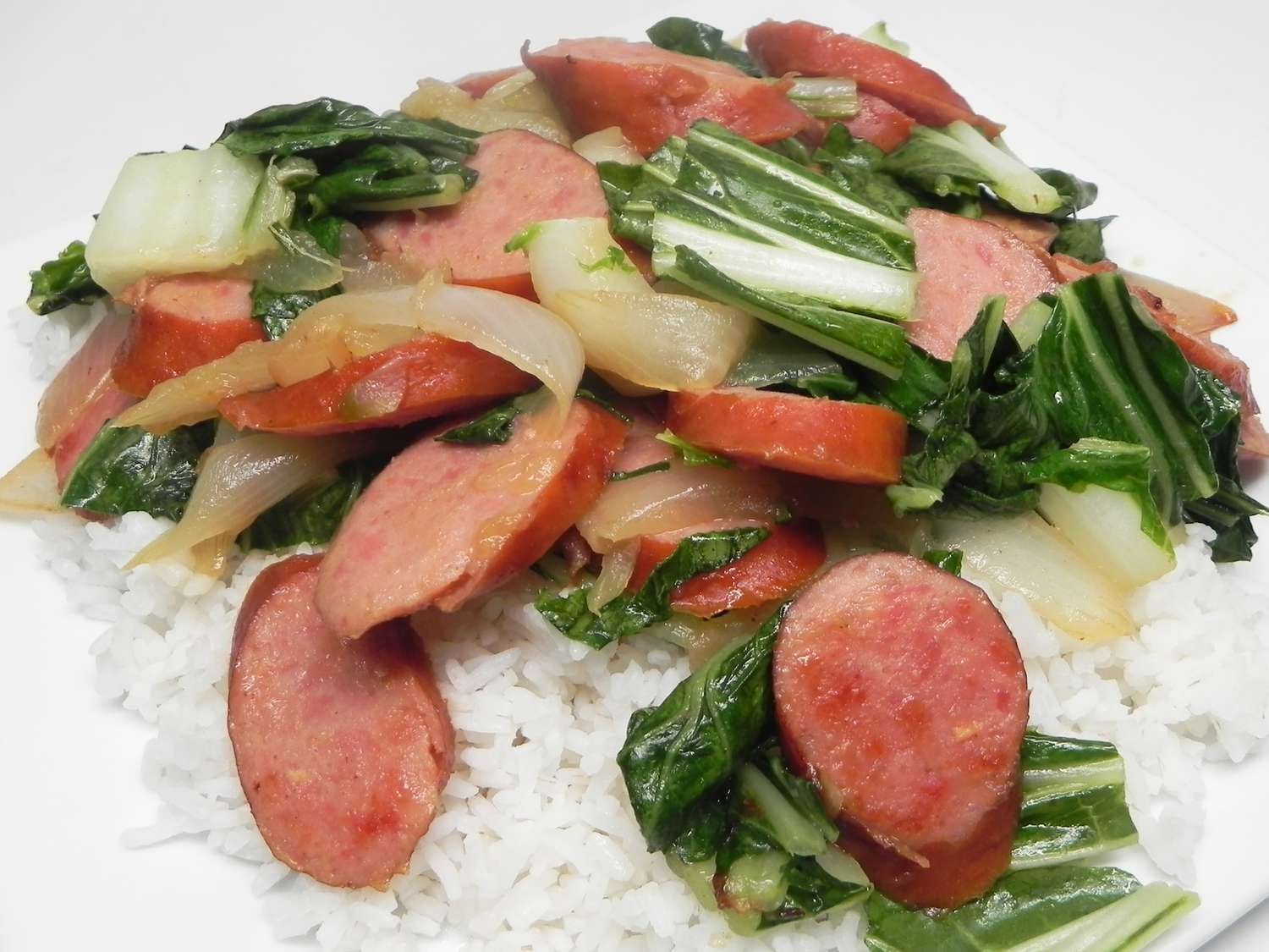 Smoked Sausage Bok Choy Stir-Fry