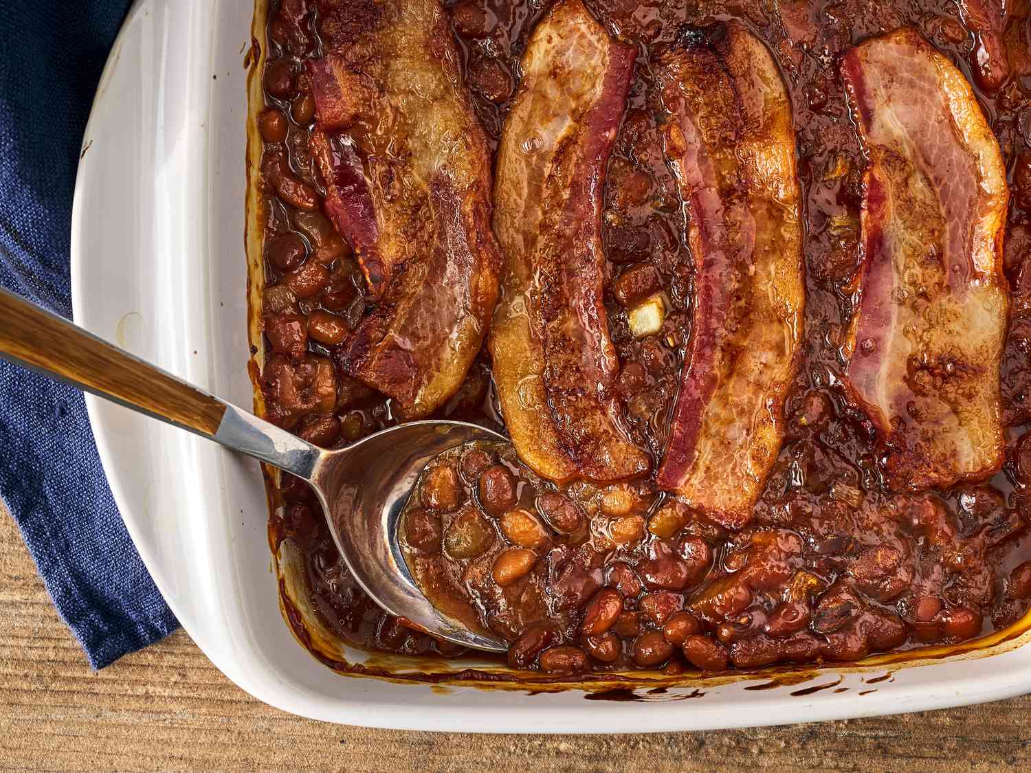 Smoky Baked Beans with Bacon and Caramelized Onion