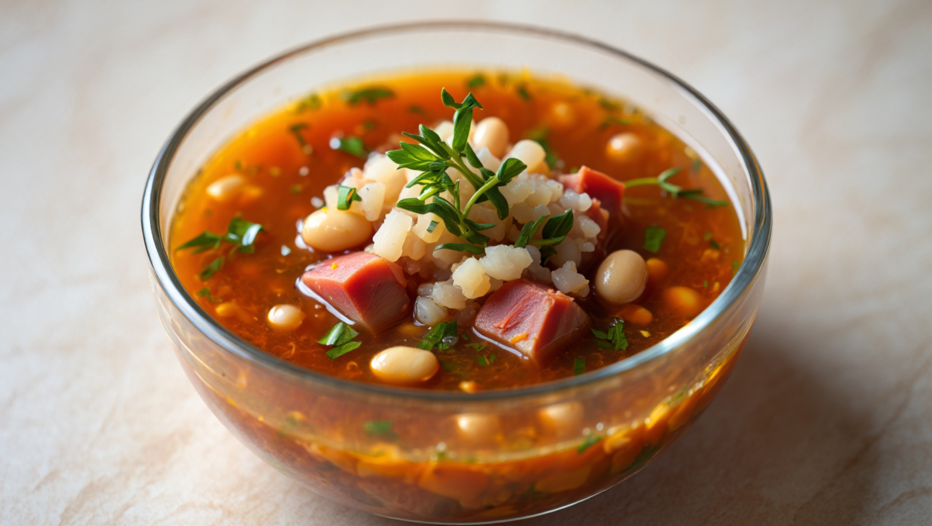 Smoky Ham and Navy Bean Soup