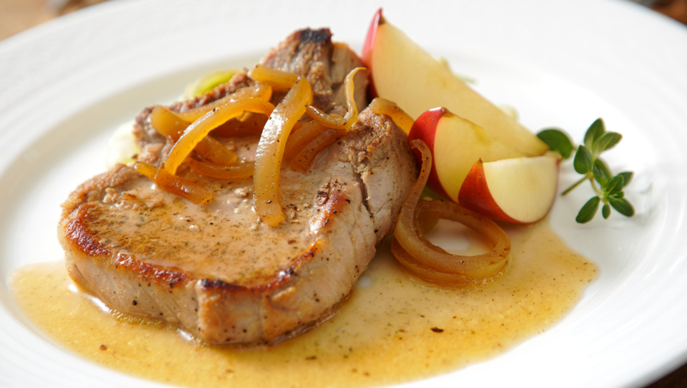 Somerset Pork Chops with Apples and Cream