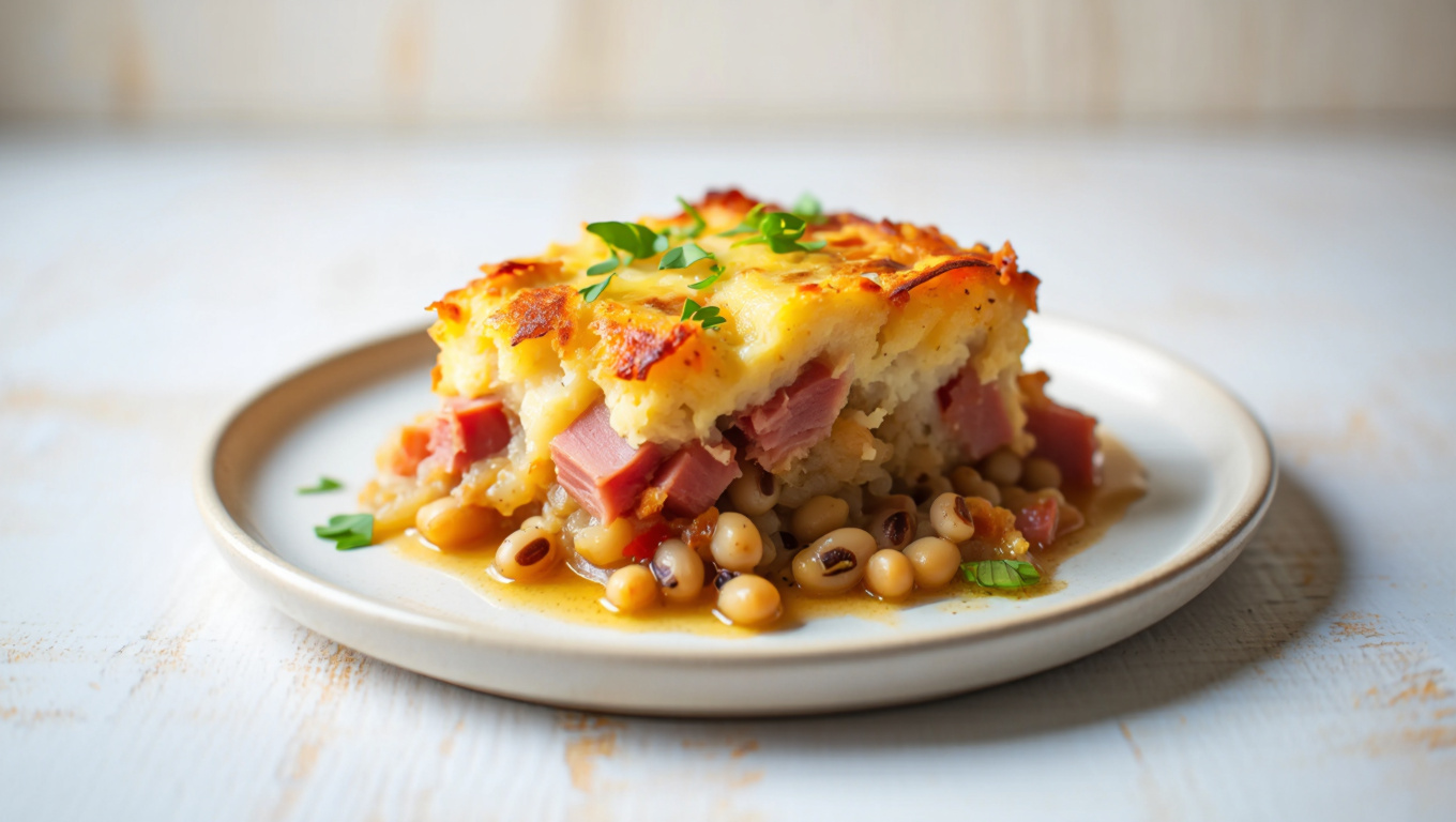Southern Black-Eyed Pea and Ham Casserole