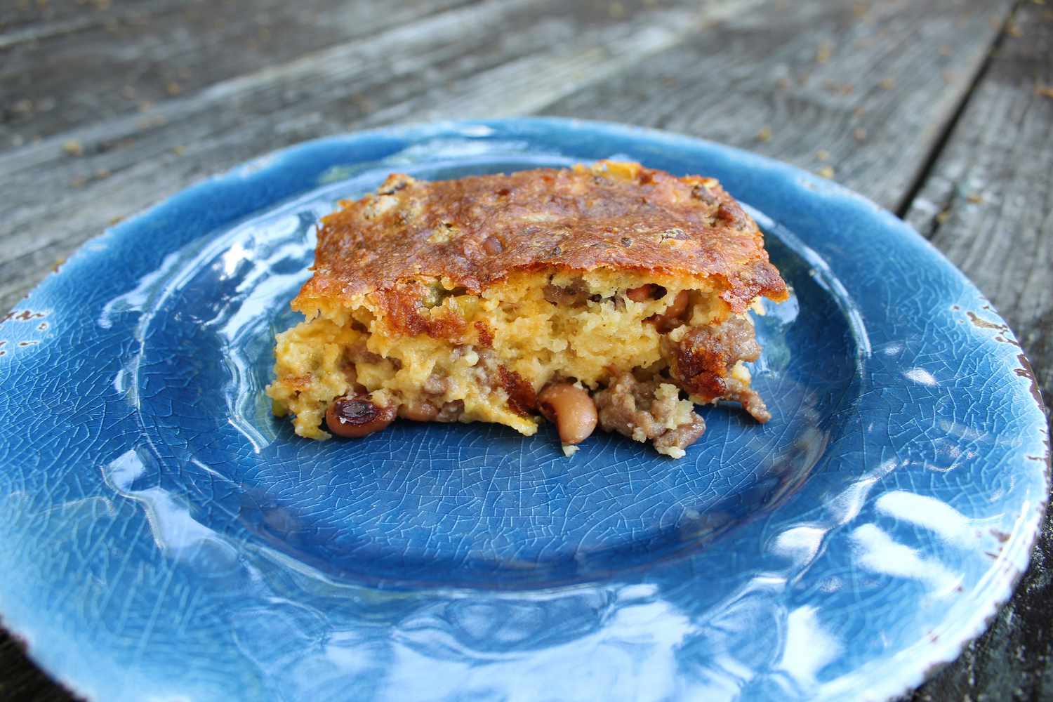 Southern Black-Eyed Pea Cornbread with Sausage and Jalapeños