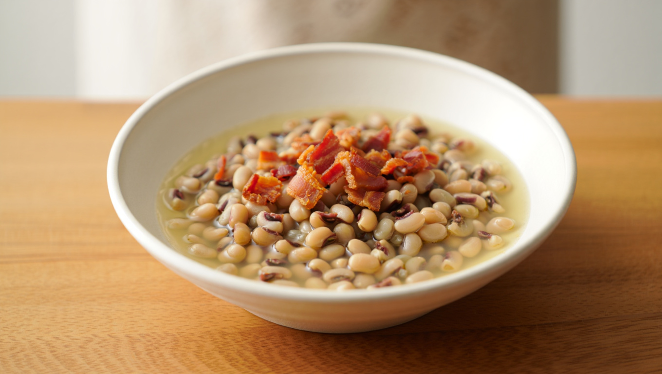 Southern Black-Eyed Peas with Bacon and Chicken Broth