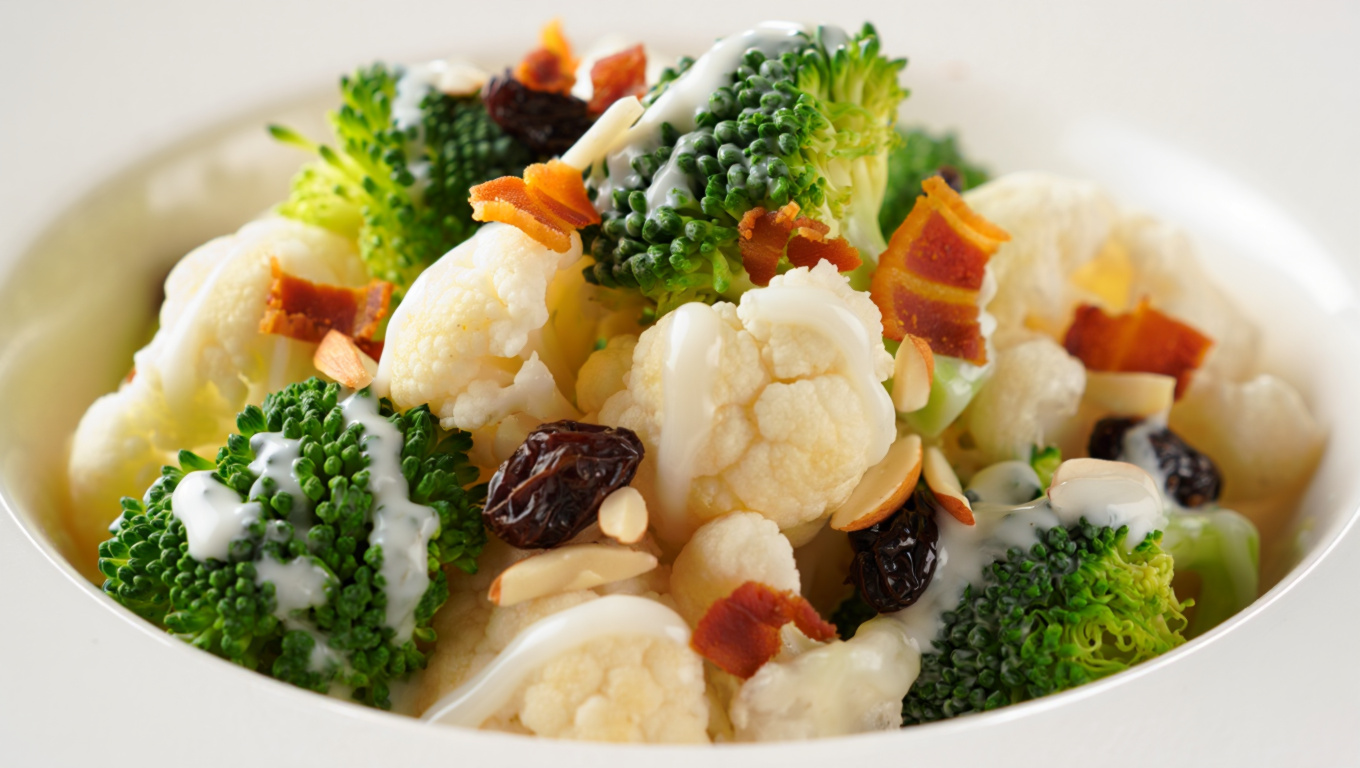 Southern Broccoli Cauliflower Salad