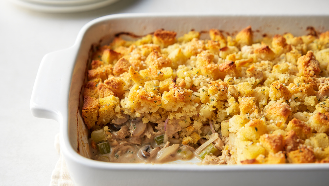 Southern Chicken Dressing Casserole (Aunt Jewel's Recipe)