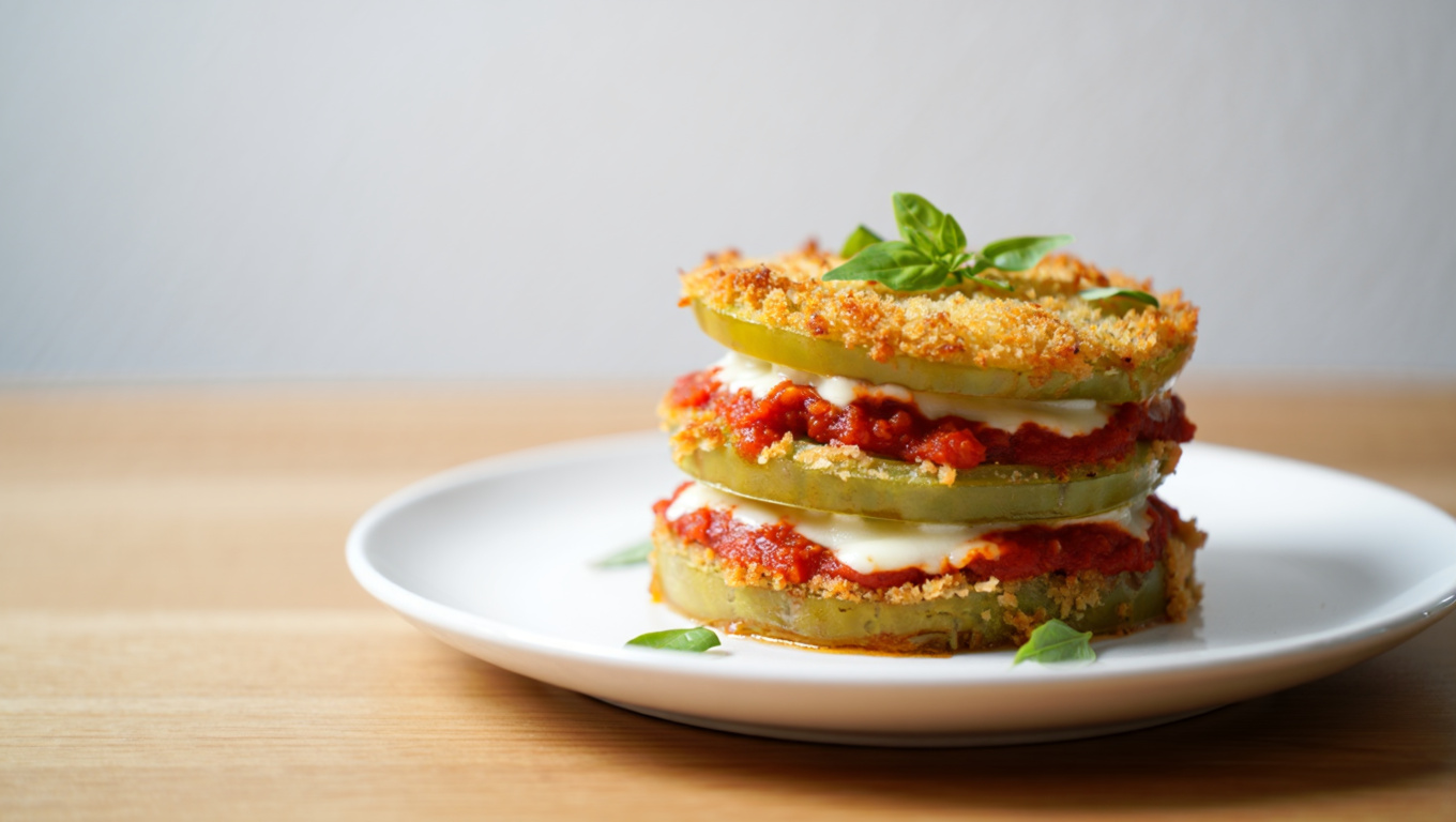 Southern Fried Green Tomato Parmesan