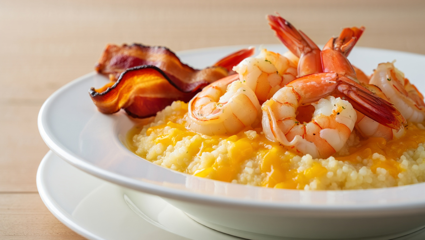 Southern Shrimp and Cheesy Grits with Bacon
