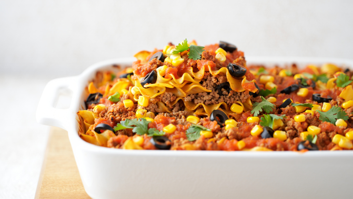 Southwest Beef and Noodle Casserole
