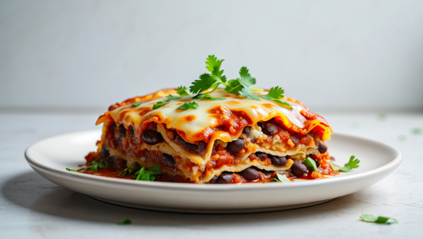 Southwest Black Bean Lasagna