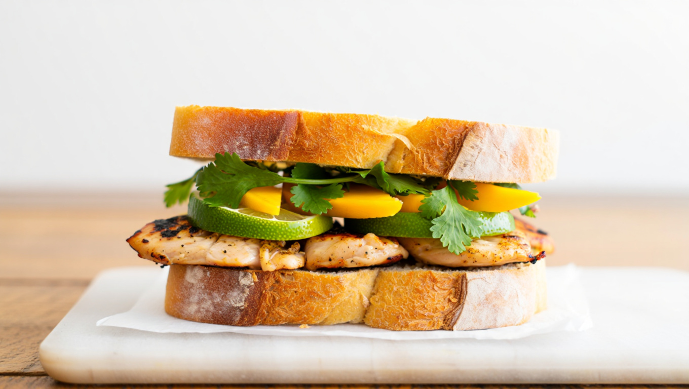 Southwest Cilantro Lime Mango Grilled Chicken Sandwiches