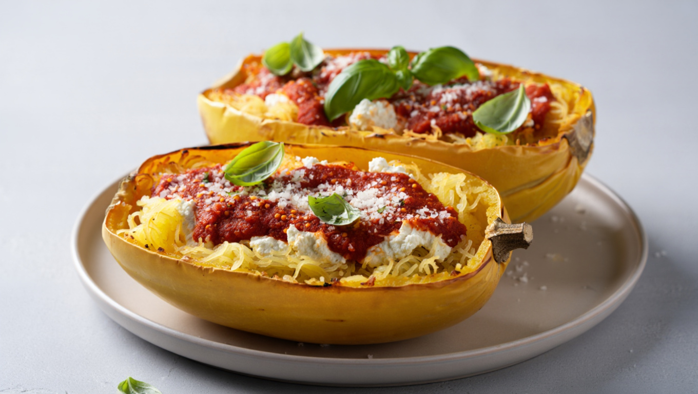 Spaghetti Squash Lasagna Boats