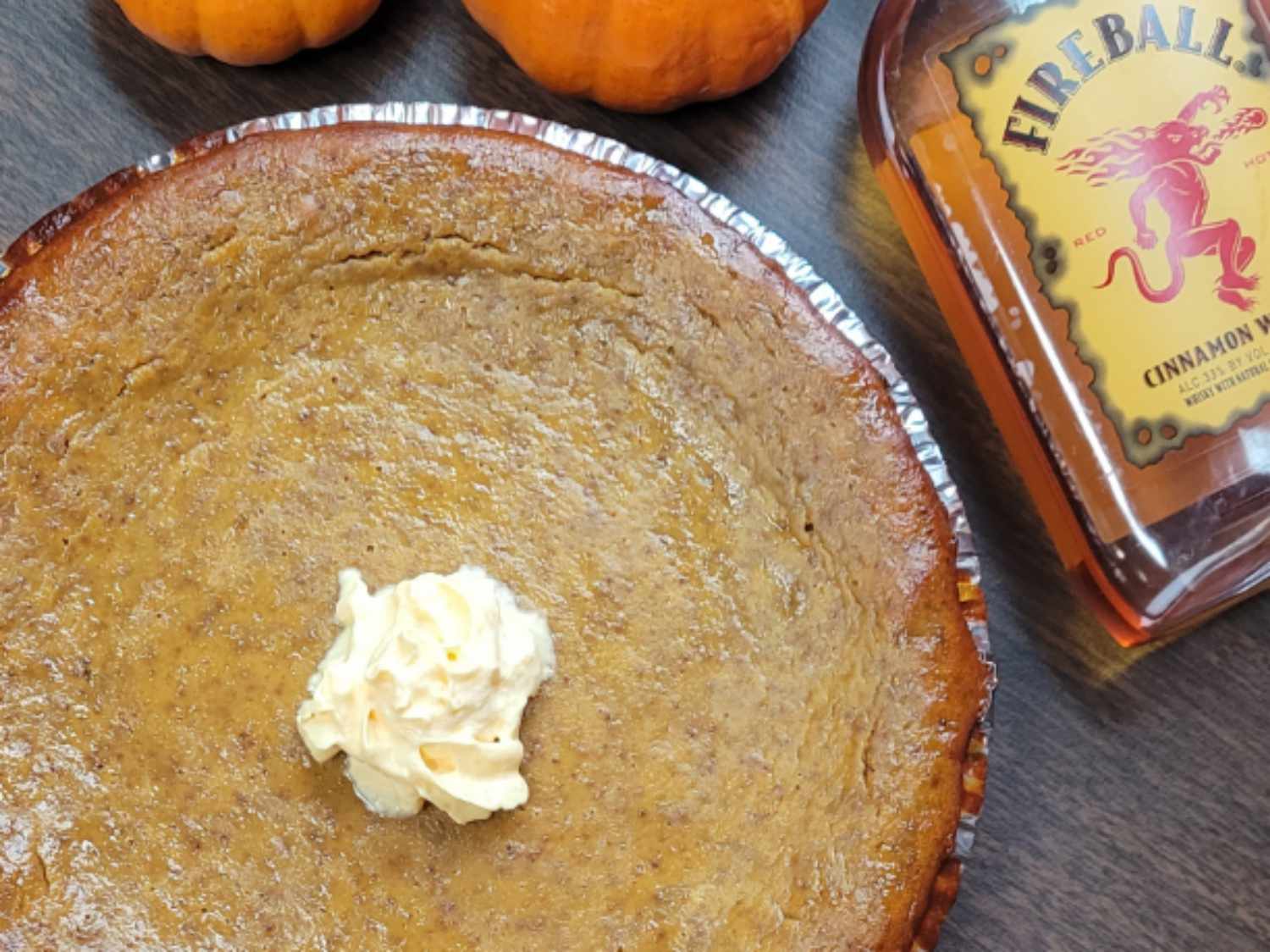 Spiced Fireball Pumpkin Pie