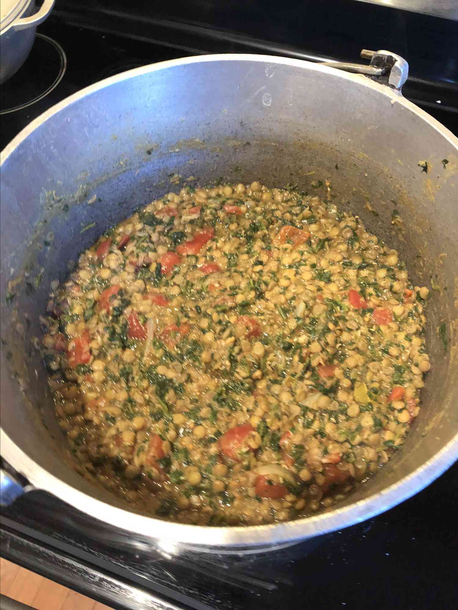 Spiced Lentils with Spinach