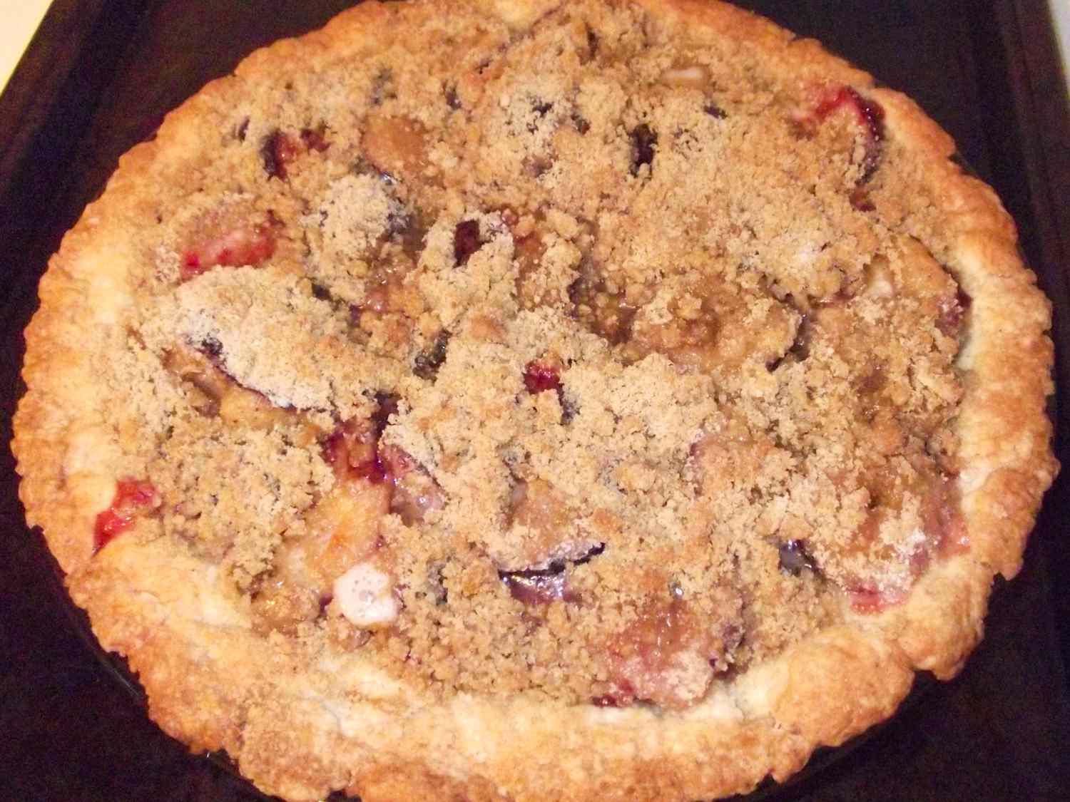 Spiced Plum Streusel Pie