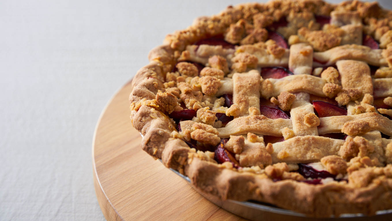 Spiced Plum Streusel Pie