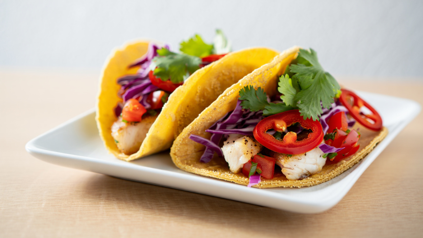 Spicy Anaheim Halibut Tacos