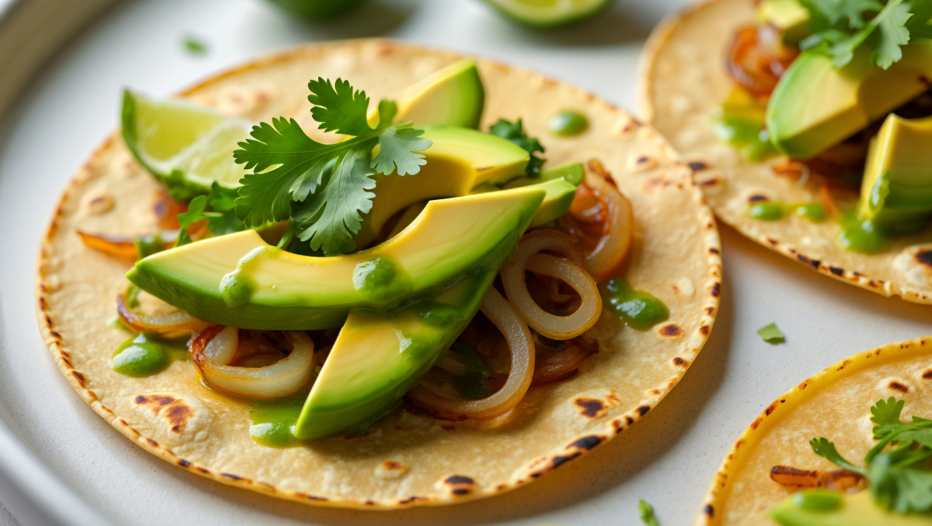 Spicy Avocado Tacos with Jalapeño Sauce