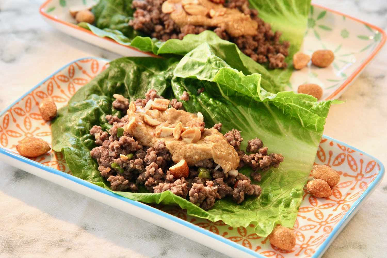 Spicy Beef Cabbage Wraps with Peanut Sauce