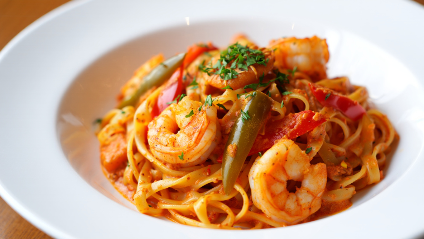 Spicy Cajun Seafood Fettuccine