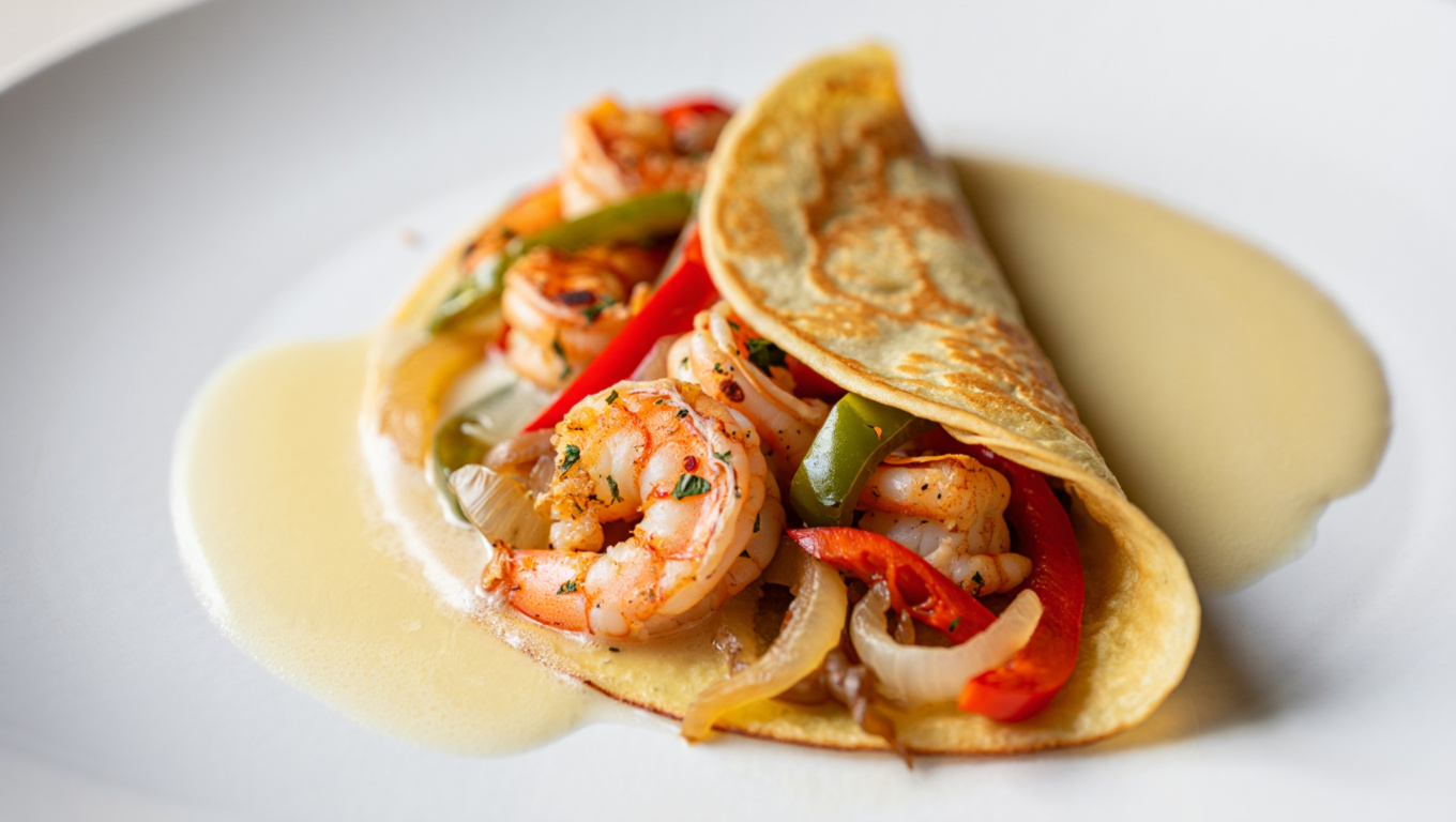 Spicy Cajun Shrimp Crepes