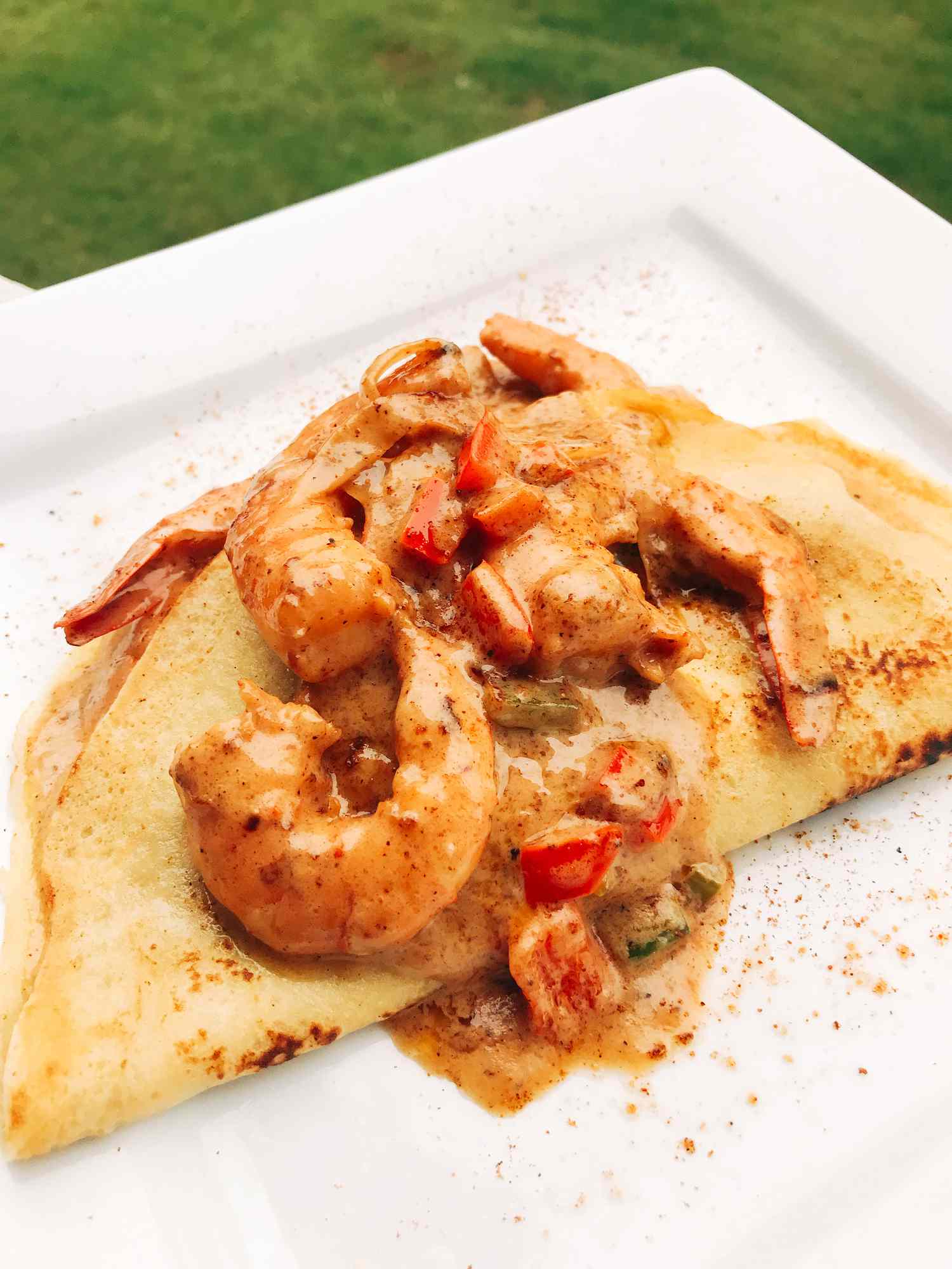 Spicy Cajun Shrimp Crepes
