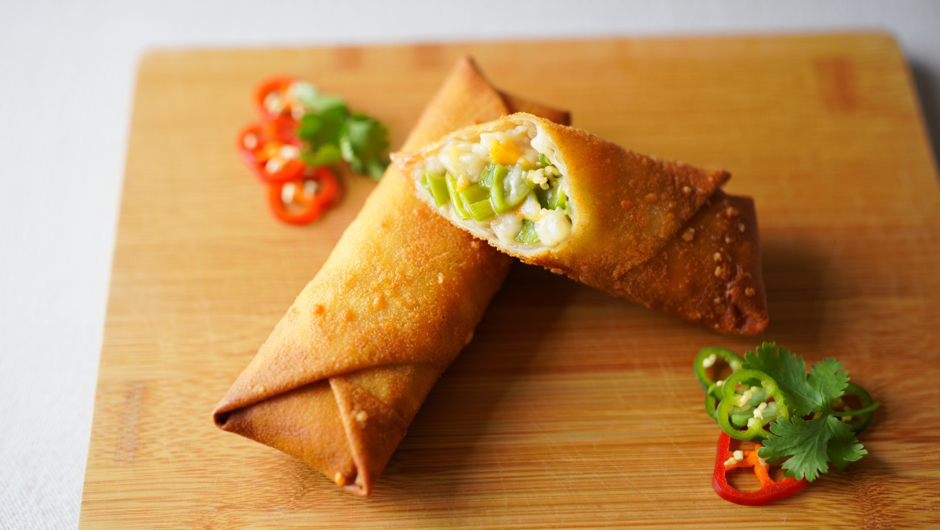 Spicy Cheese Chile Eggrolls