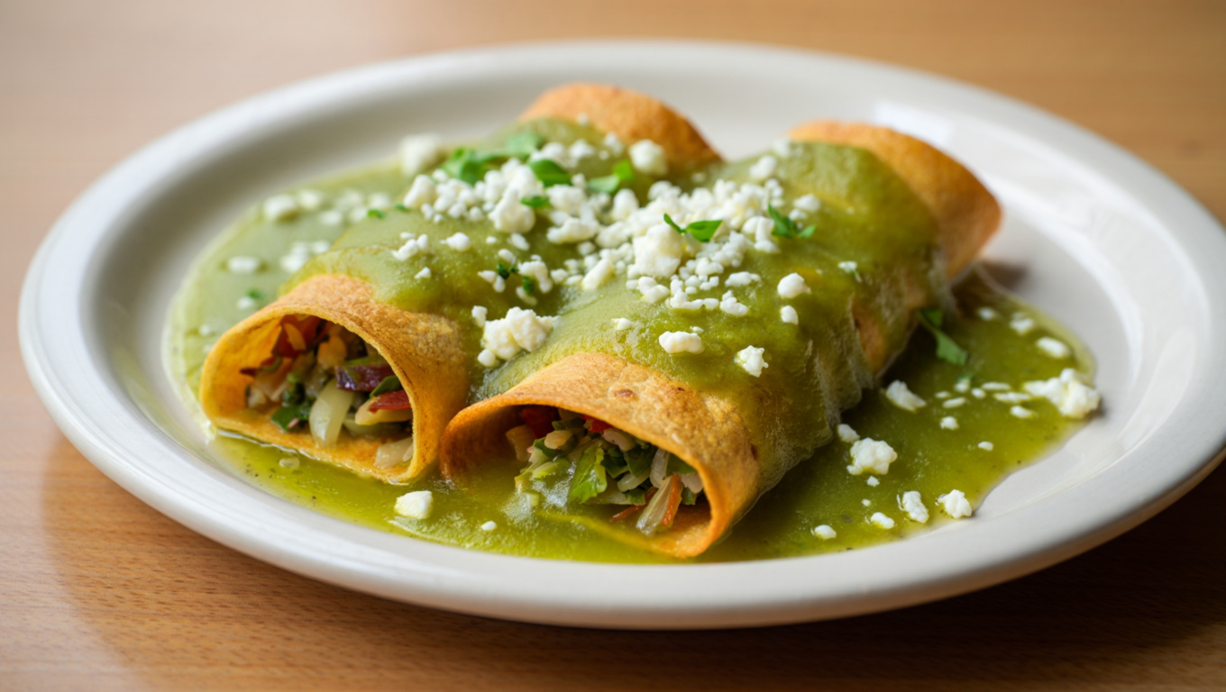Spicy Cheese Enchiladas Verdes