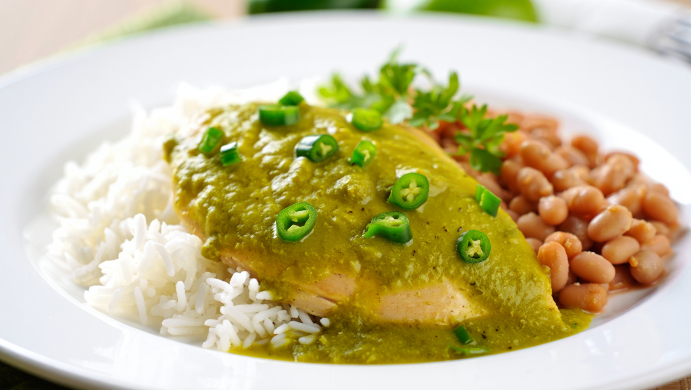 Spicy Chicken with Tomatillos and Poblanos