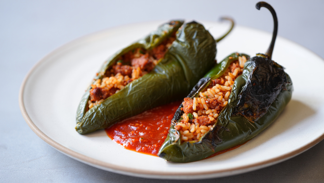 Spicy Chorizo Poblano Peppers
