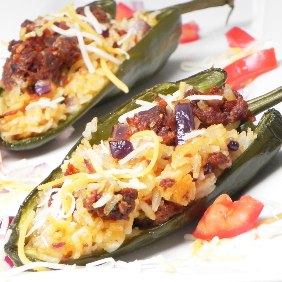 Spicy Chorizo Poblano Peppers