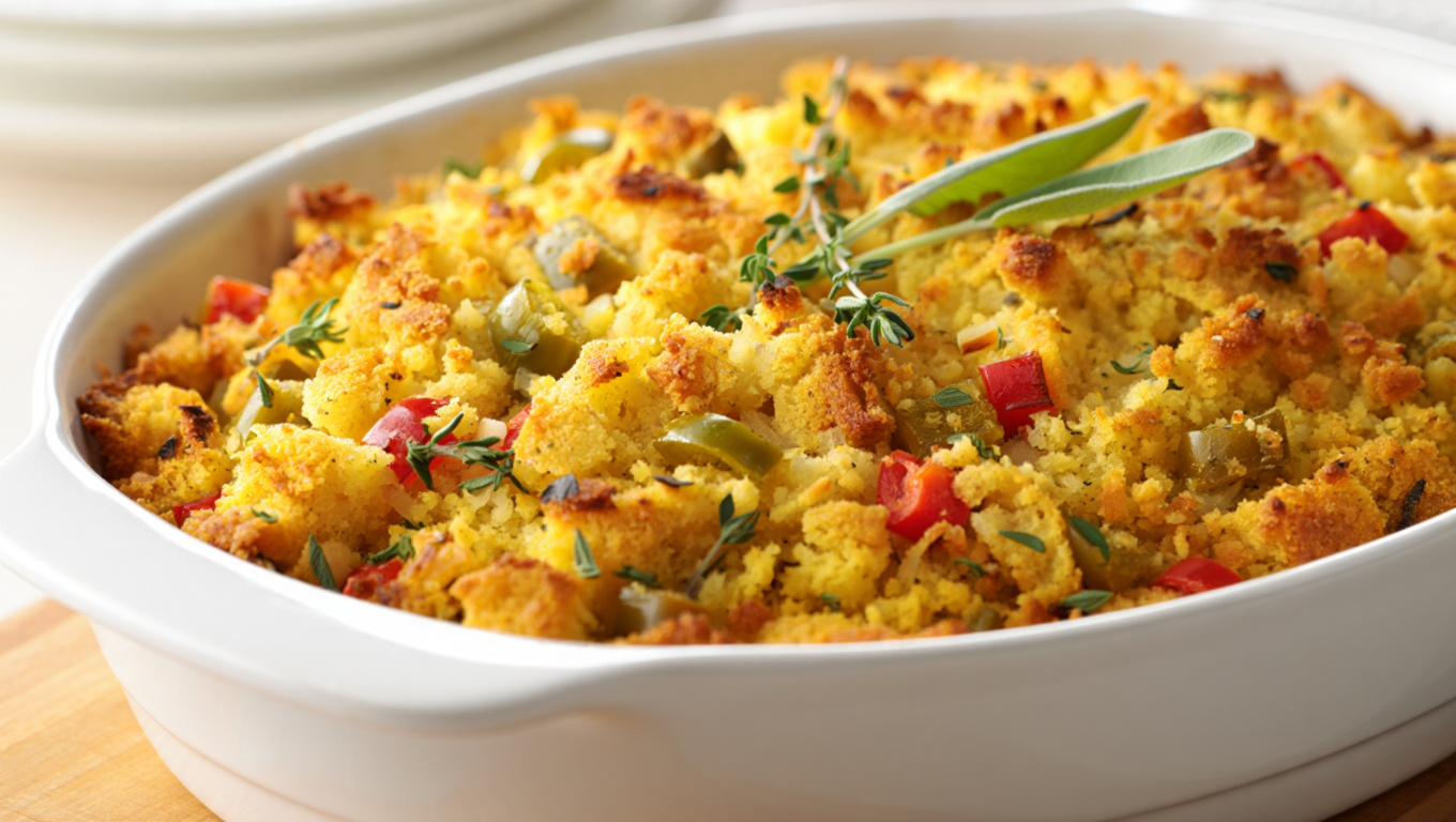 Spicy Creole Cornbread Stuffing