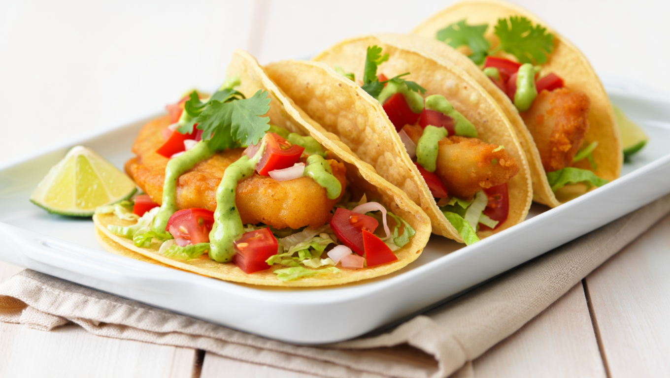 Spicy Fish Tacos with Lime Sauce