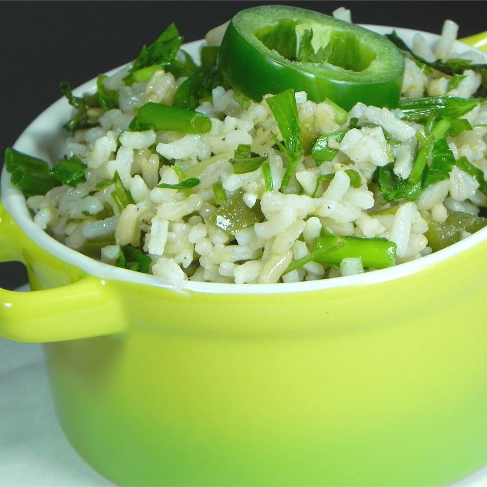 Spicy Green Rice with Jalapenos