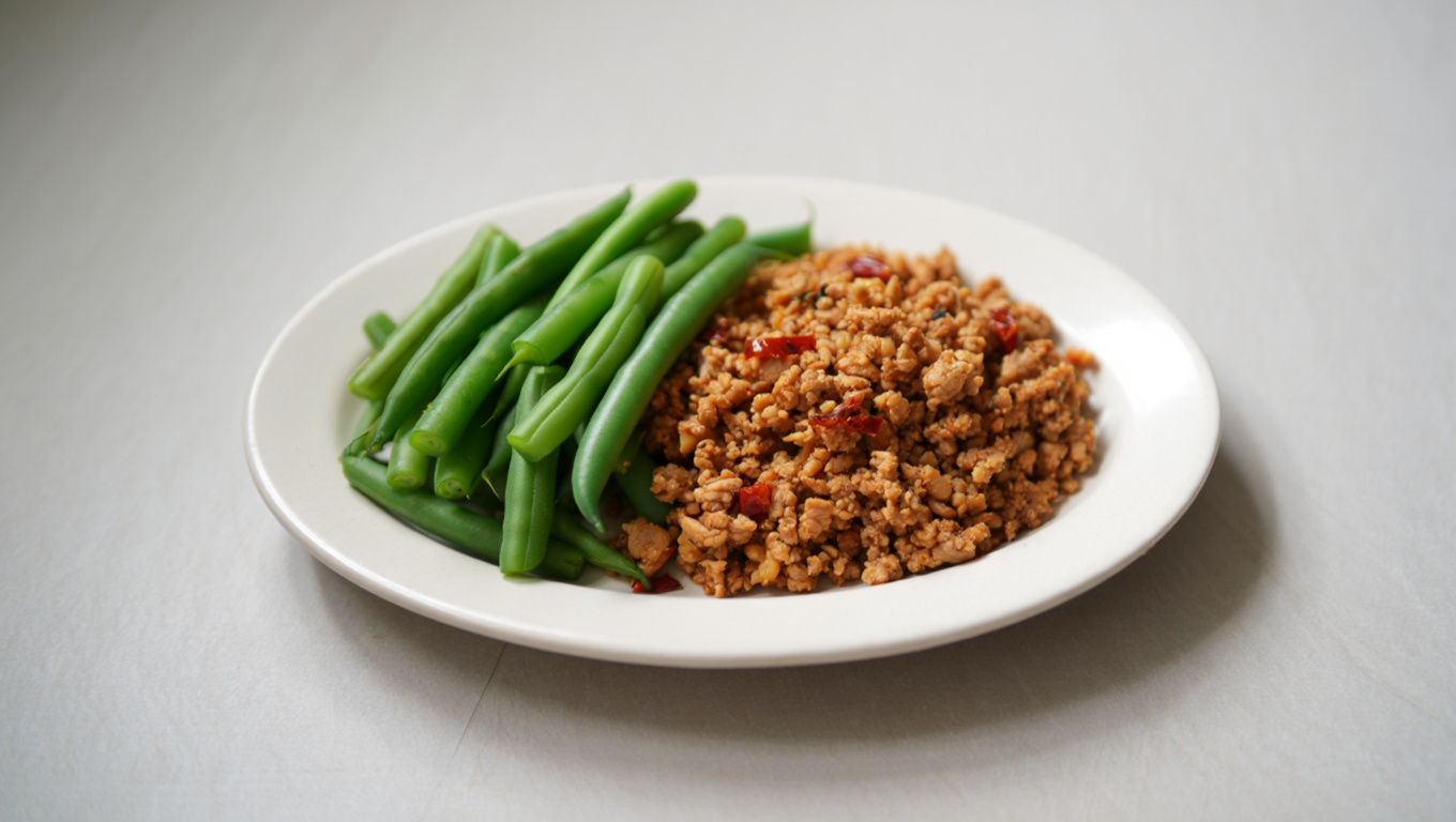 Spicy Ground Pork with Green Beans