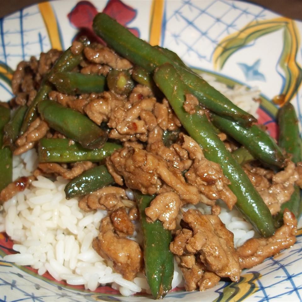 Spicy Ground Pork with Green Beans
