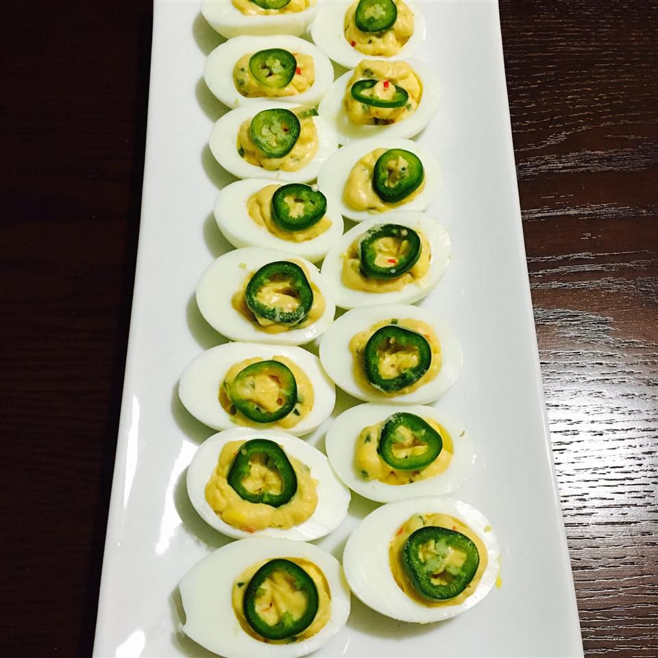 Spicy Habanero and Jalapeño Deviled Eggs