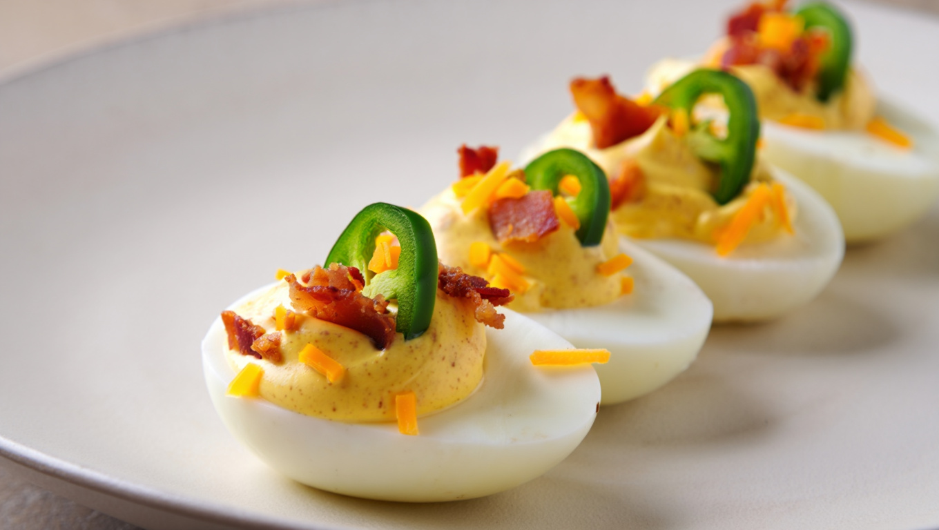 Spicy Jalapeno Bacon Deviled Eggs