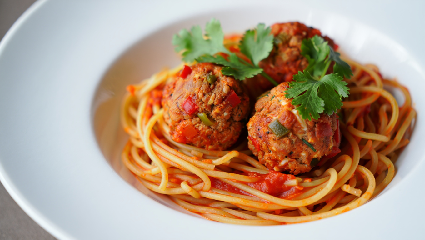 Spicy Mexican Meatballs with Spaghetti