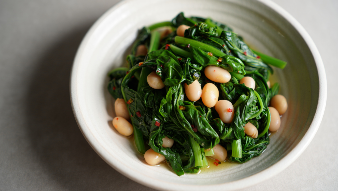 Spicy Mustard Greens and Beans