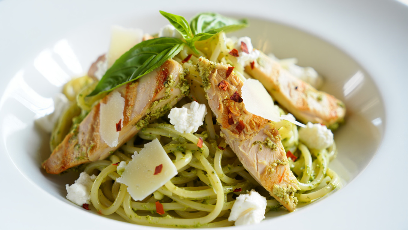Spicy Pesto Chicken Pasta