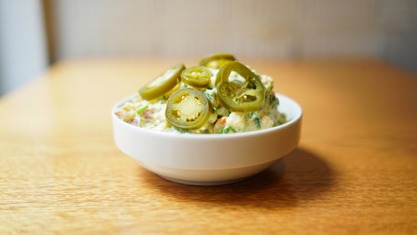 Spicy Potato Salad with Pickled Jalapenos