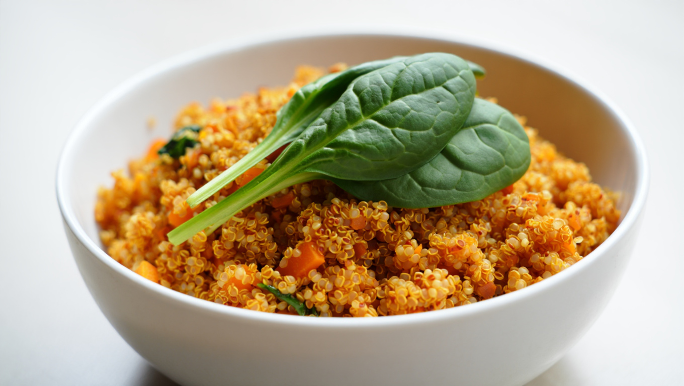 Spicy Quinoa Spinach Pilaf