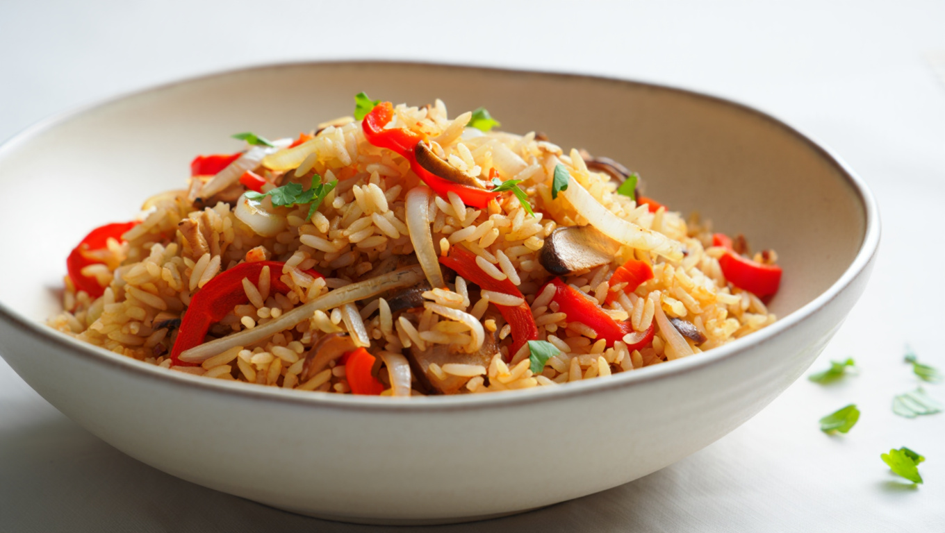 Spicy Roasted Pepper Rice Pilaf