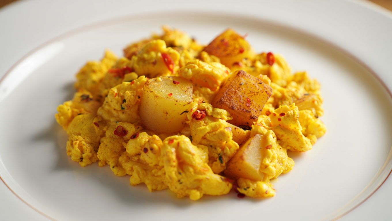 Spicy Scrambled Eggs with Potatoes
