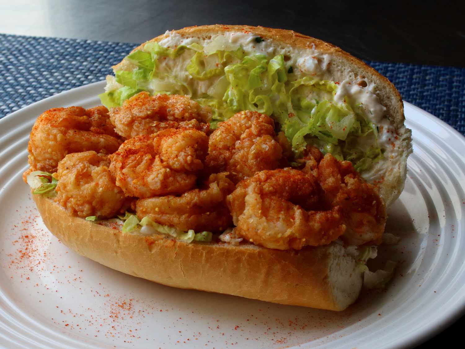 Spicy Shrimp Po'Boy with Crab Aioli