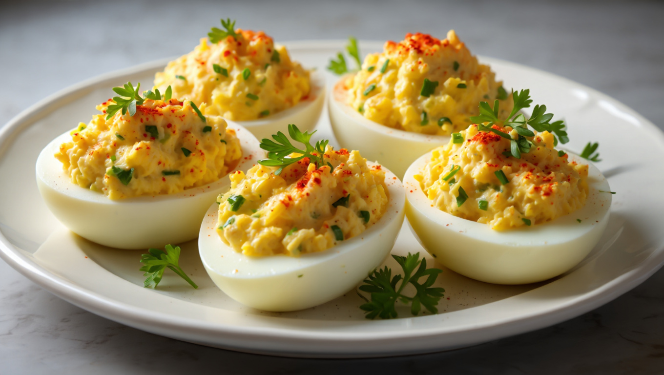 Spicy Stuffed Eggs