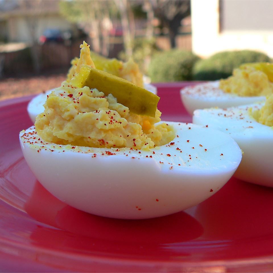 Spicy Stuffed Eggs